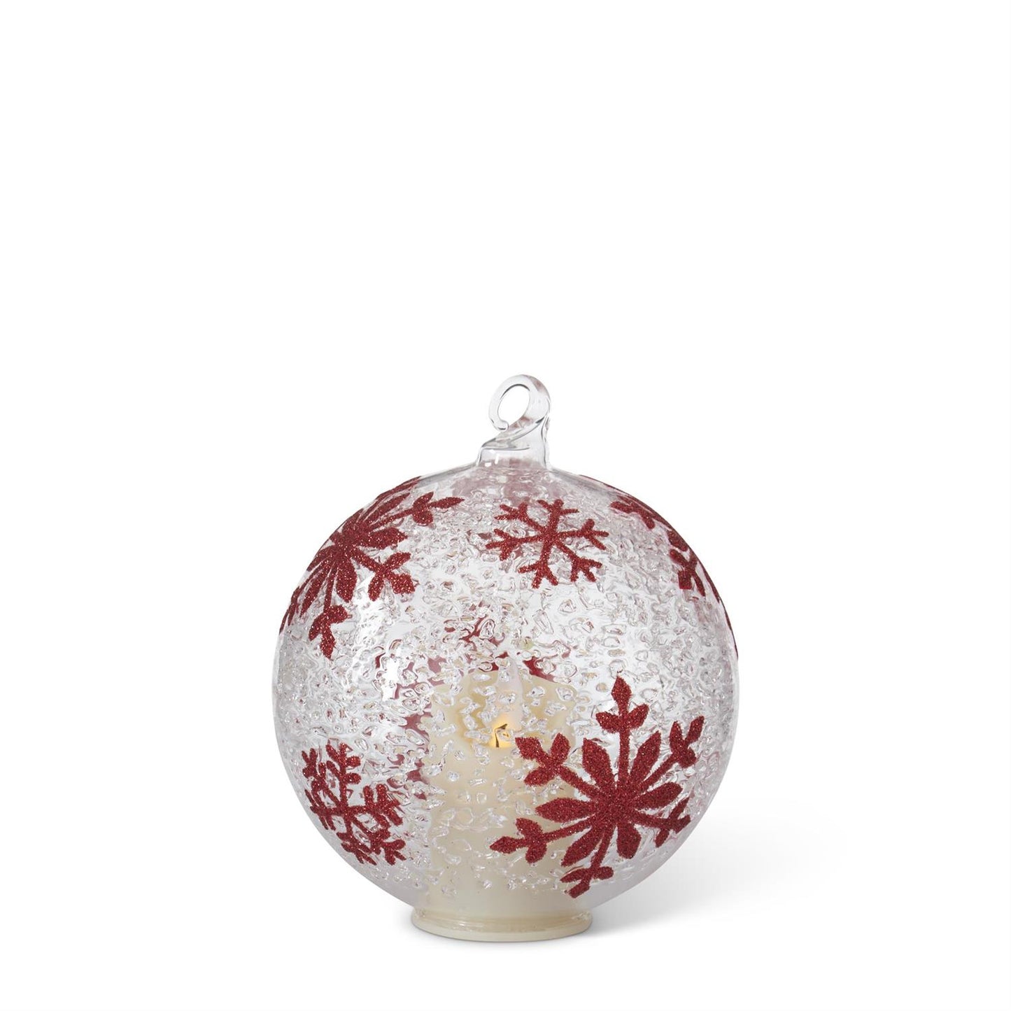 Red Snowflakes LED Ornament w/Timer