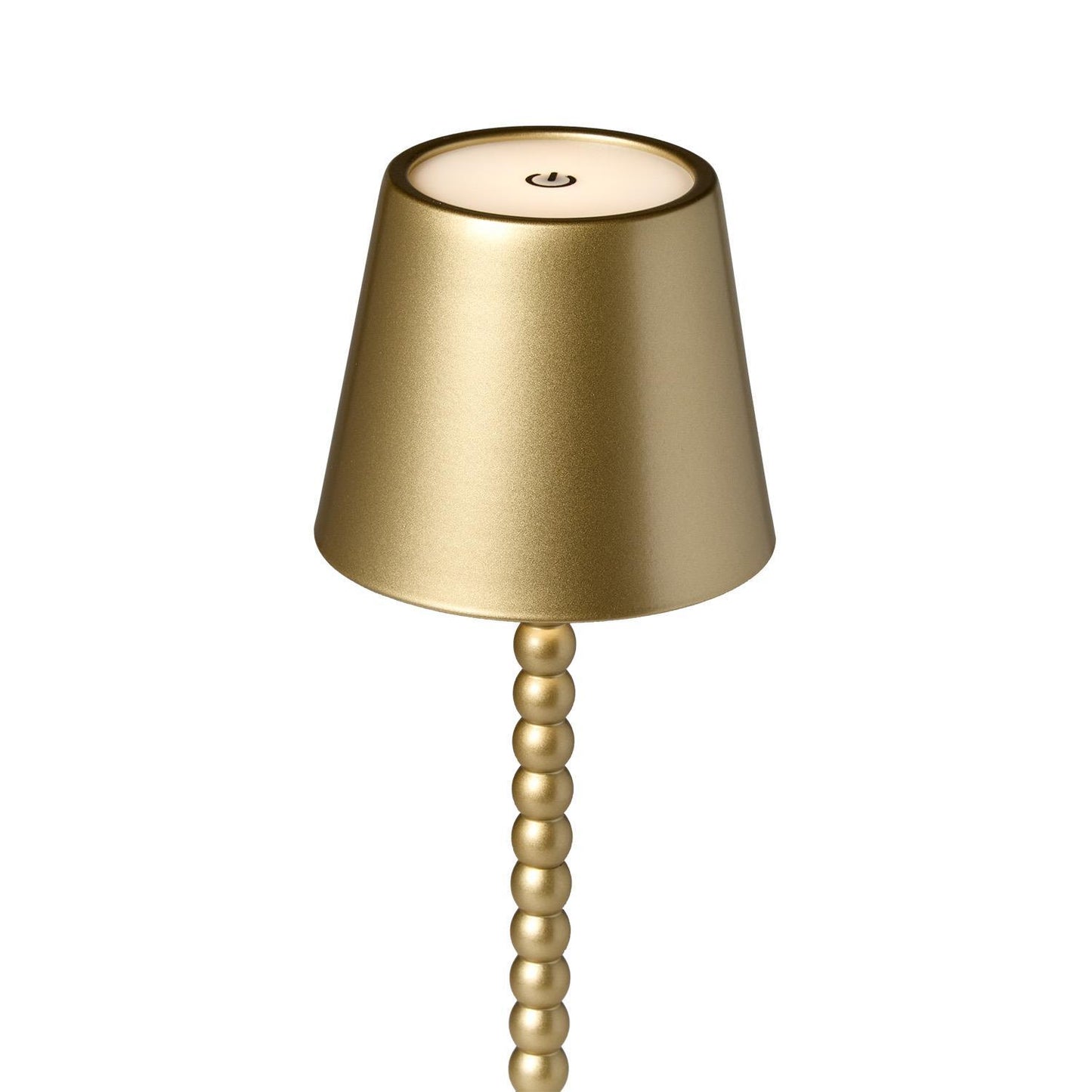 LED Gold Beaded Pole Table Lamp w/Charging Base
