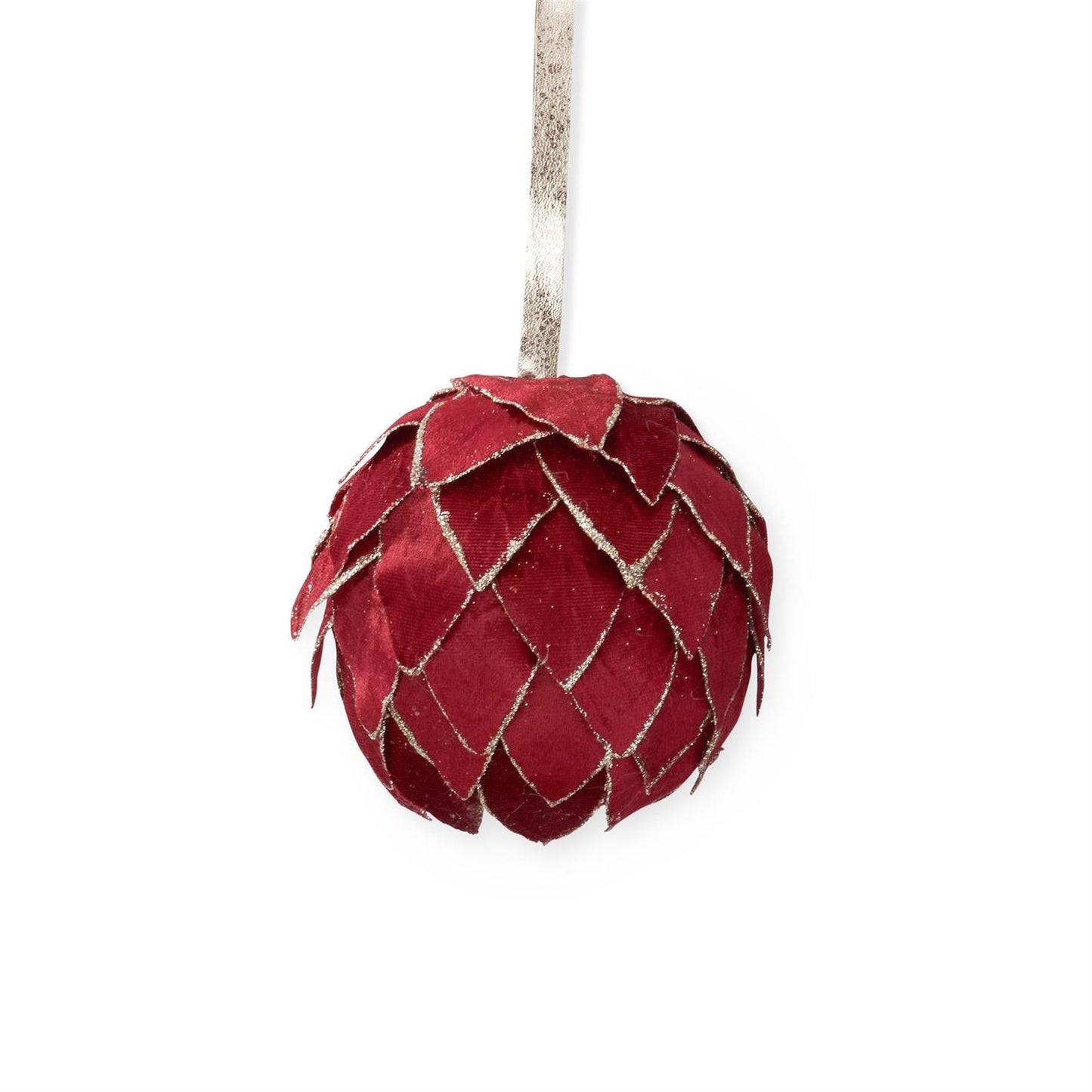 Burgundy w/Gold Artichoke Ball Ornament