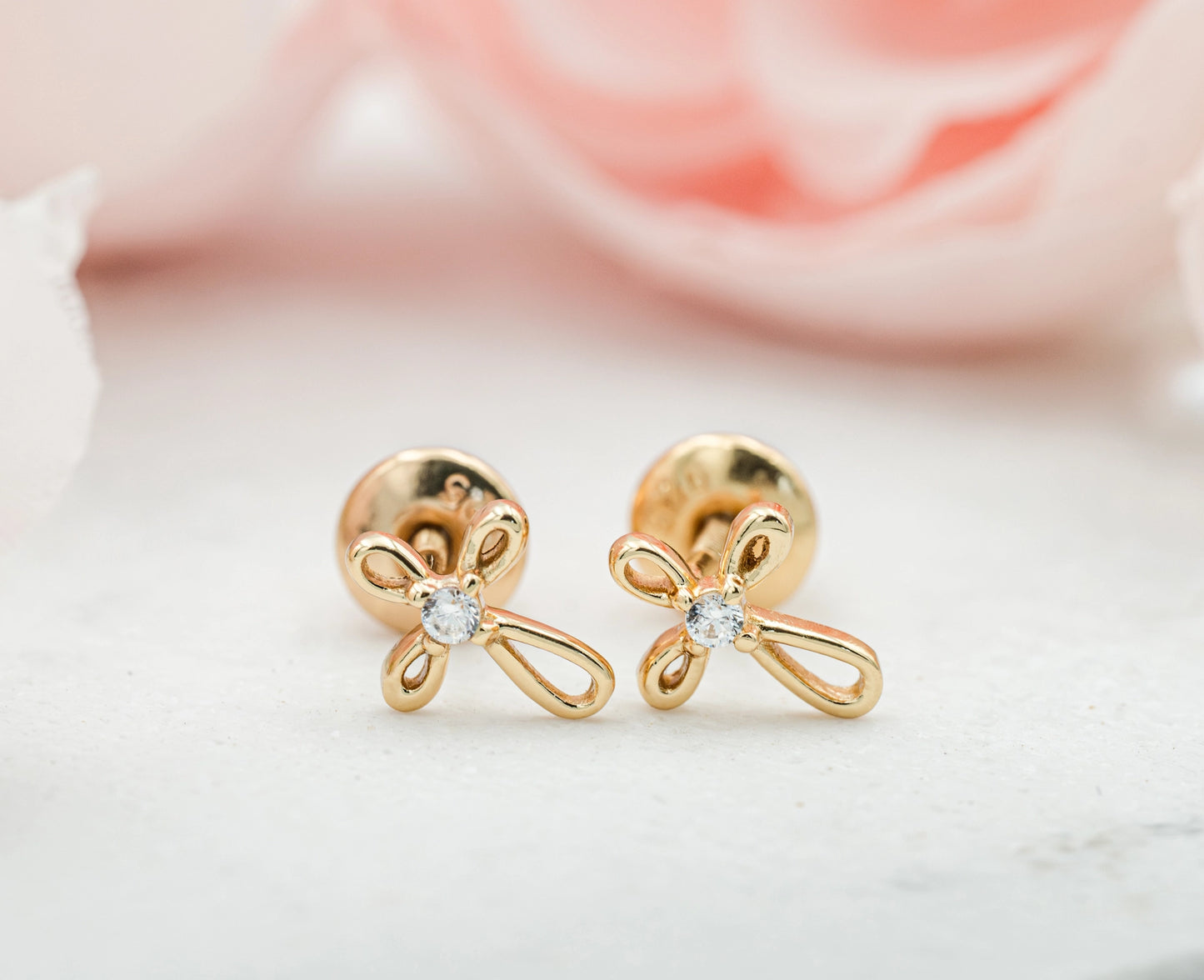 Gold Infinity Cross Earrings
