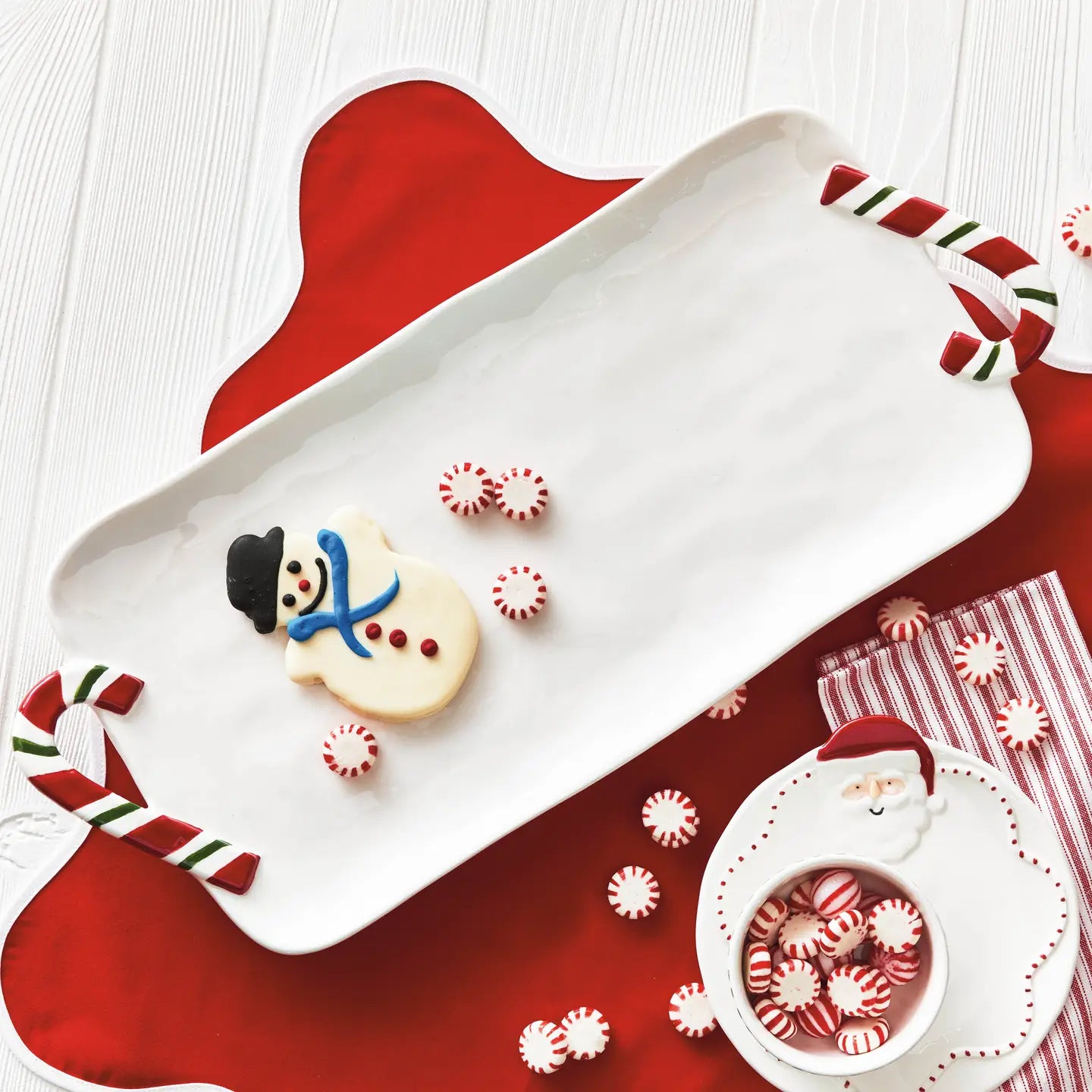 Candy Cane Rectangular Platter
