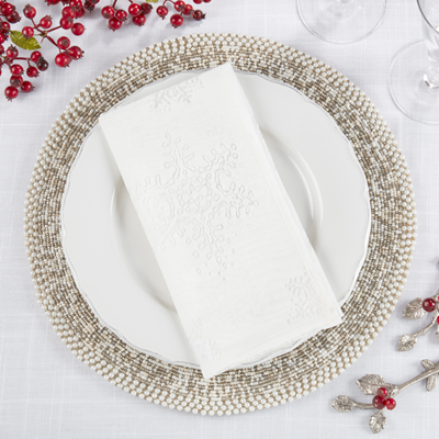 Saro Burnout Snowflake Design Napkin