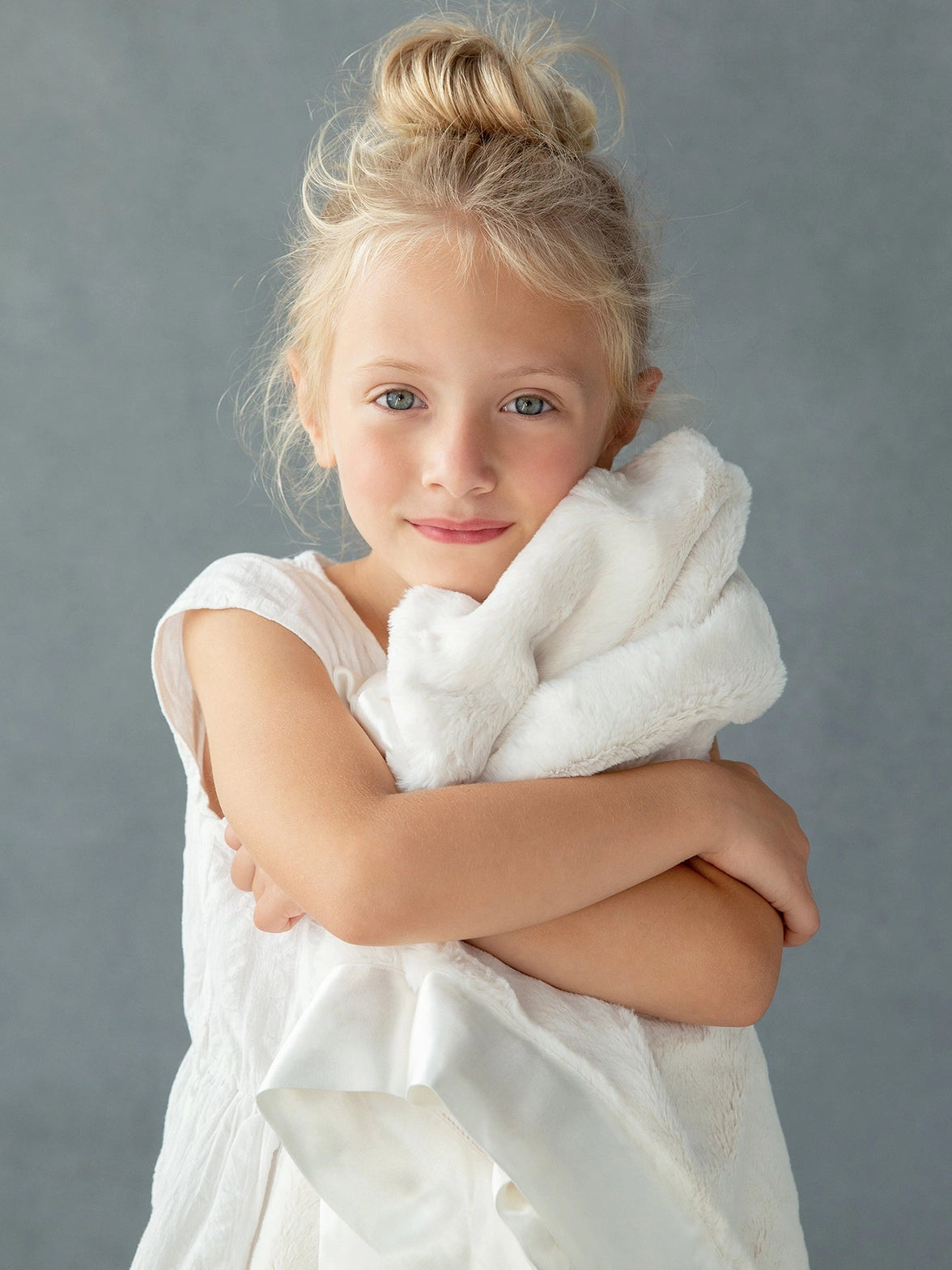 Little Giraffe Luxe Baby Blanket White