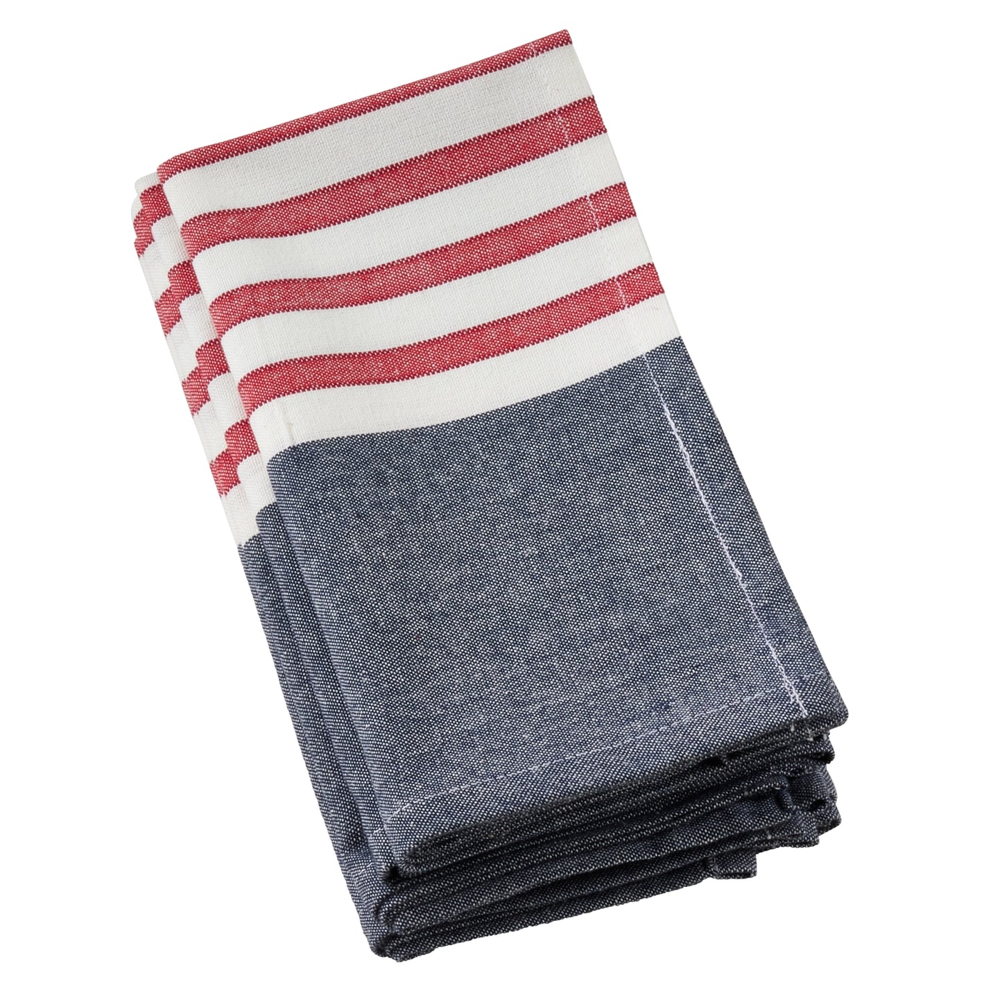 Saro Navy Blue & Red Striped Napkin