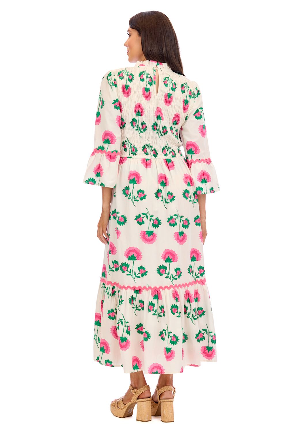 Elle Smocked Maxim Dress WH LG