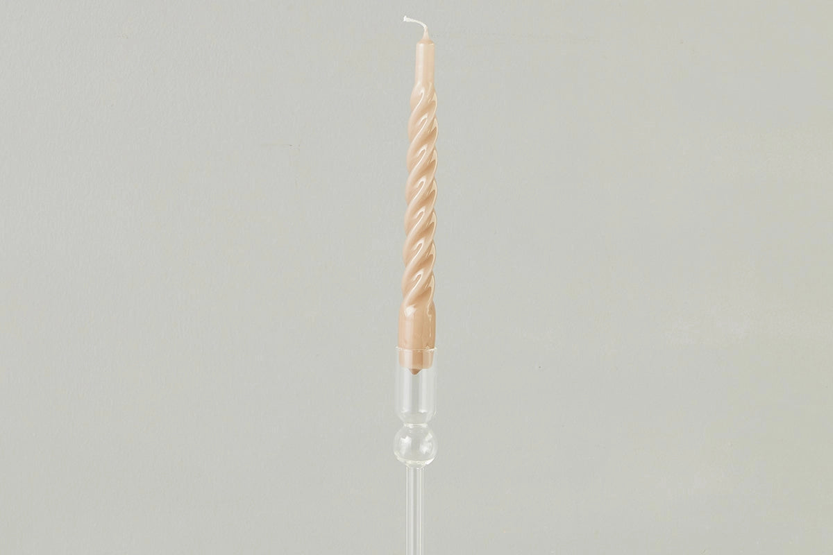 Taupe Twisted Taper Candles Set of 6