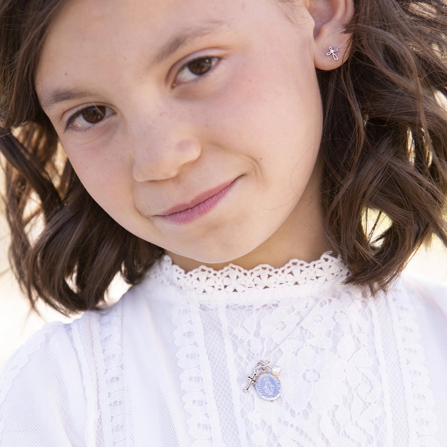 First Communion Miraculous Medallion Necklace