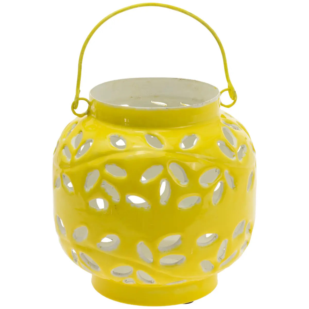 Yellow Outdoor Medium Metal Lantern