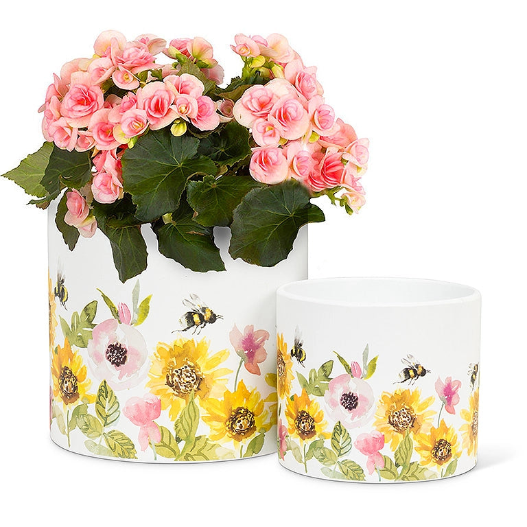 Sunflowers & Bees Planter Small