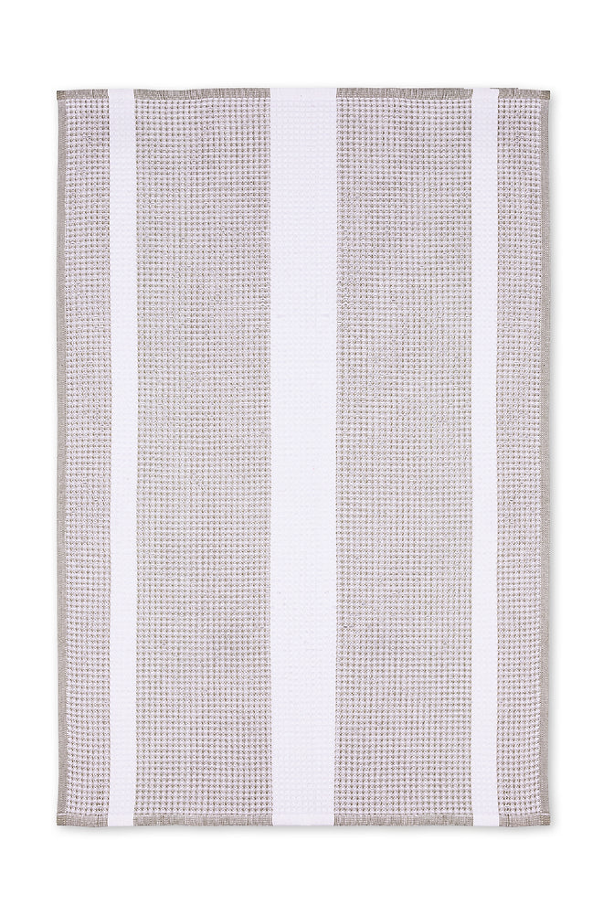 Waffle Stripe Towel Khaki