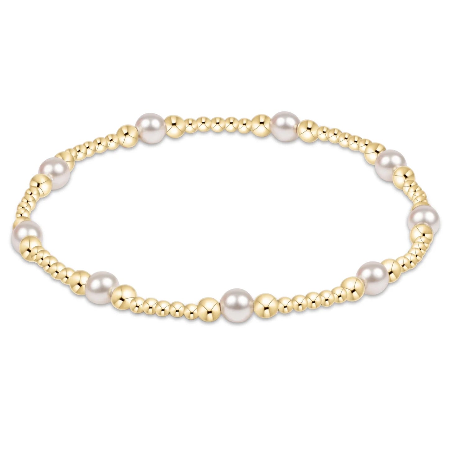eNewton Classic Purpose 4mm Bead Bracelet-Pearl