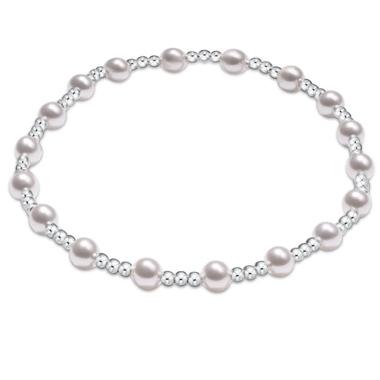 eNewton Classic Sincerity Sterling 4mm Bead Bracelet Pearl