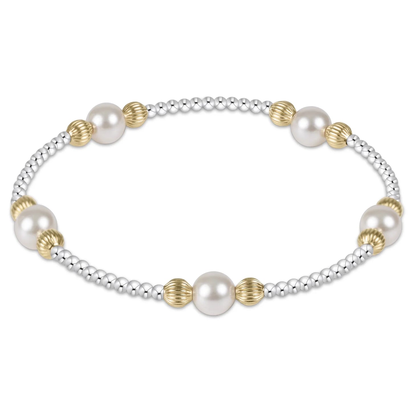eNewton Purpose Dignity Pearl 6mm Mixed Metal Bracelet