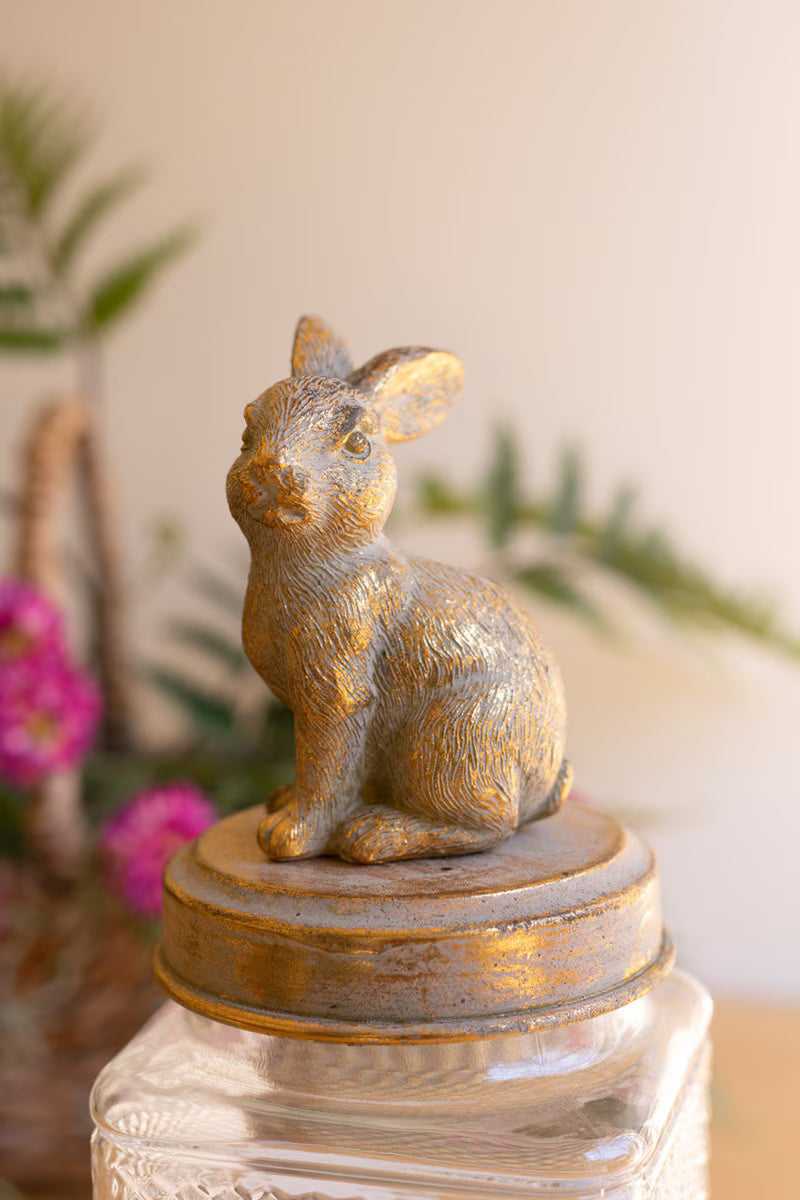 Glass Rabbit Canister Small