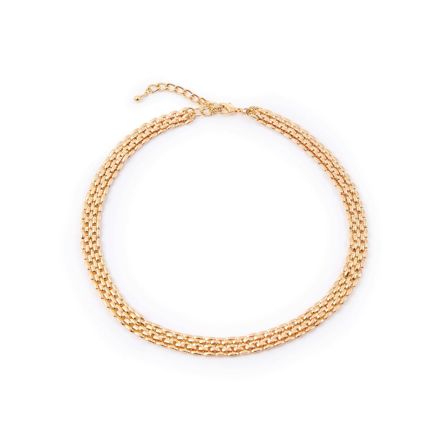 Gold Charlie Paige Panther Chain Necklace thick gold on a white background