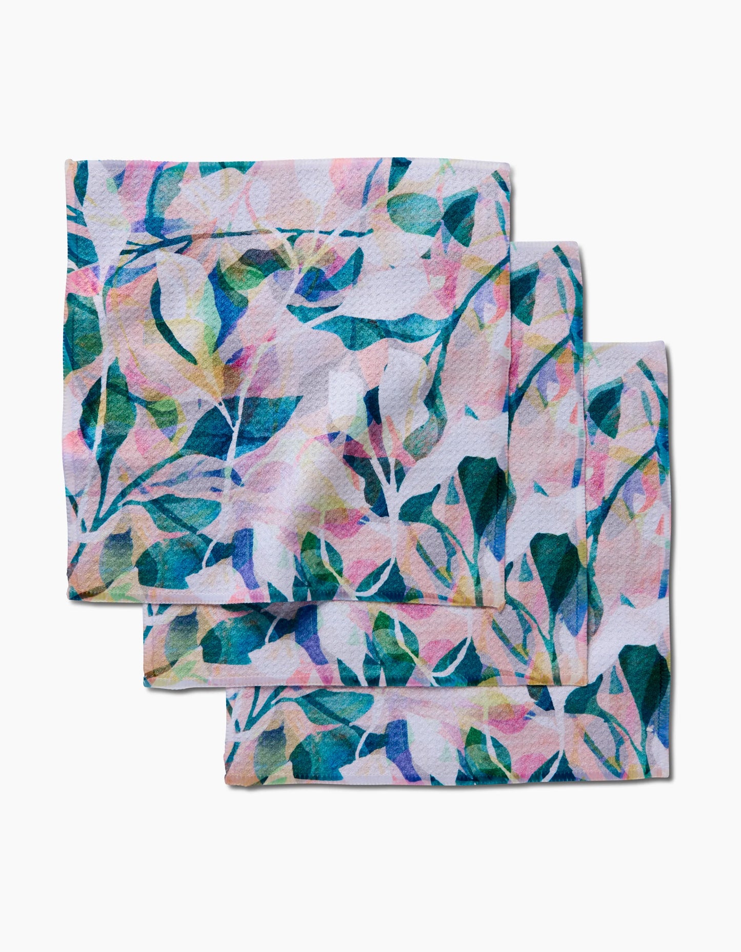 Geometry Painted Foliage Dishcloths