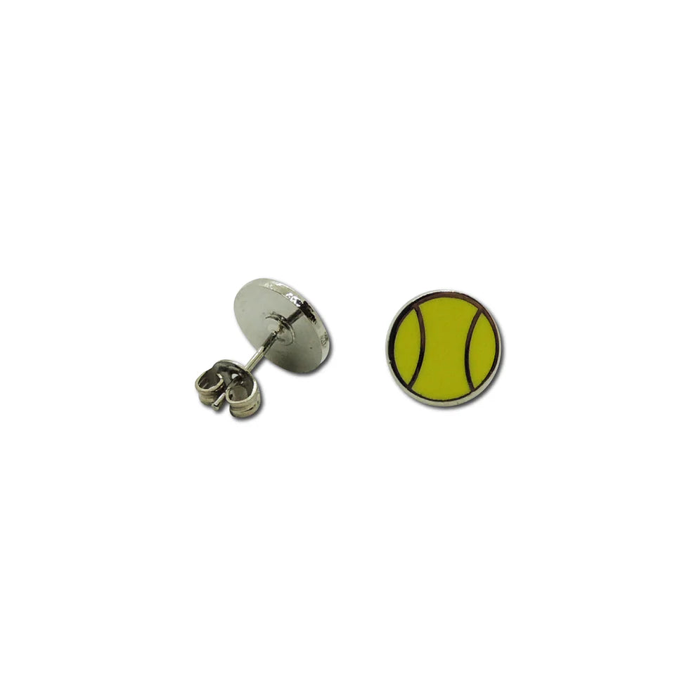 Yellow Flat Tennis Ball Earrings