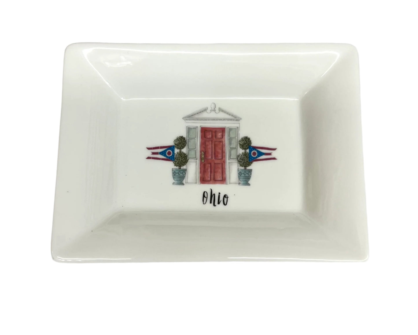 Ohio Flags Red Door Mini Trinket Dish