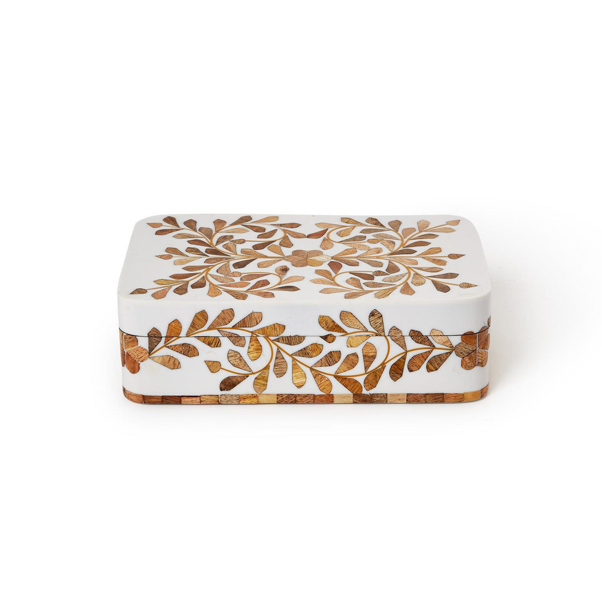 Natural Inlaid Covered Box