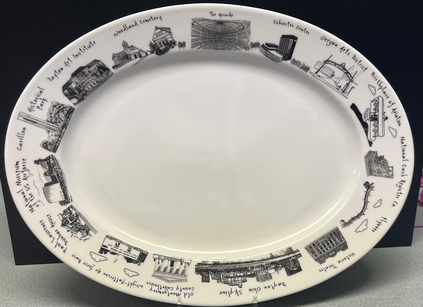 Dayton Ohio Landmarks Oval Platter