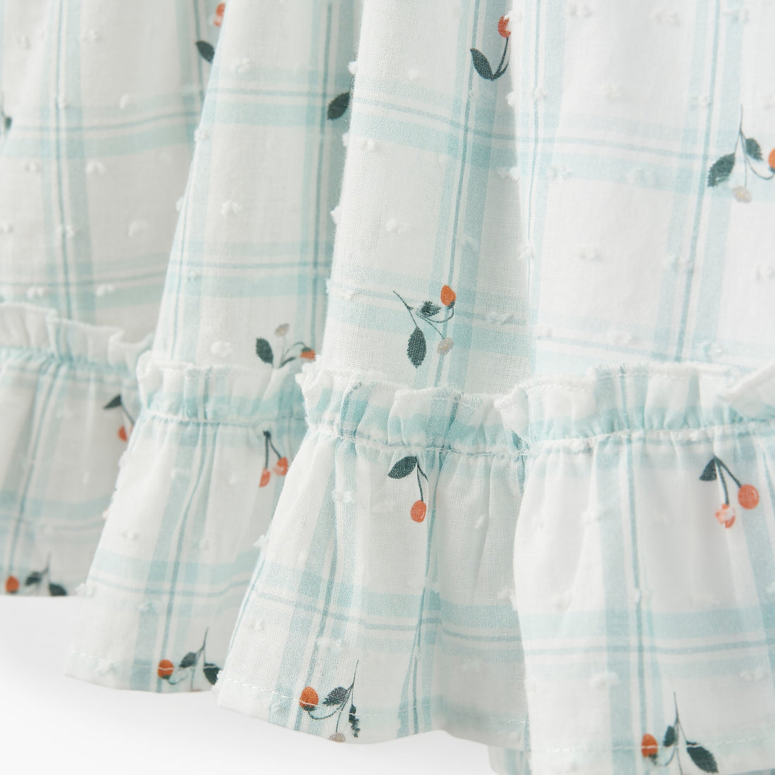 Elegant Baby Strawberry Picnic Swiss Dot Dress & Bloomers 3-6m