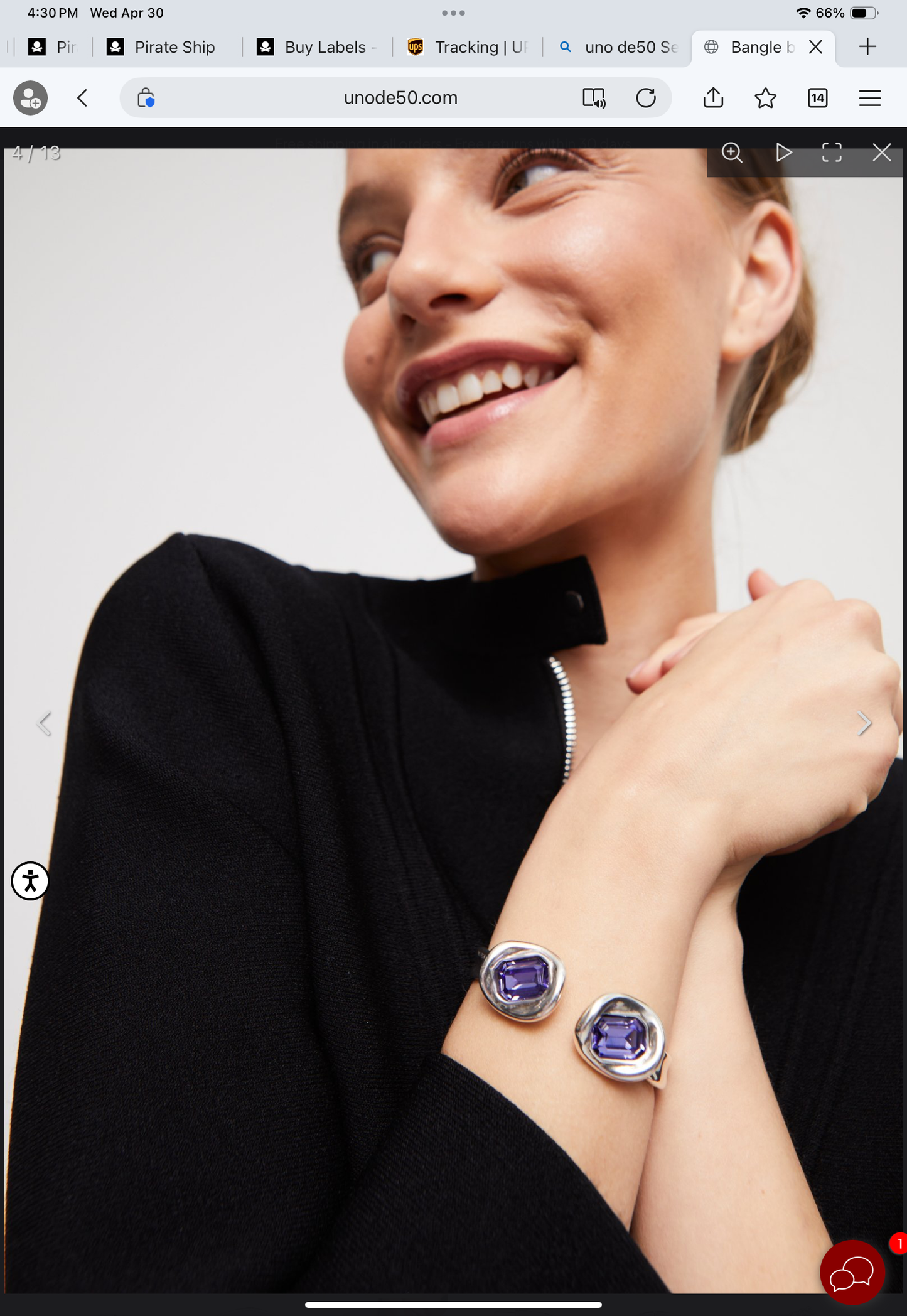 UNO de50 Ser Valiente Bracelet Blue Stone