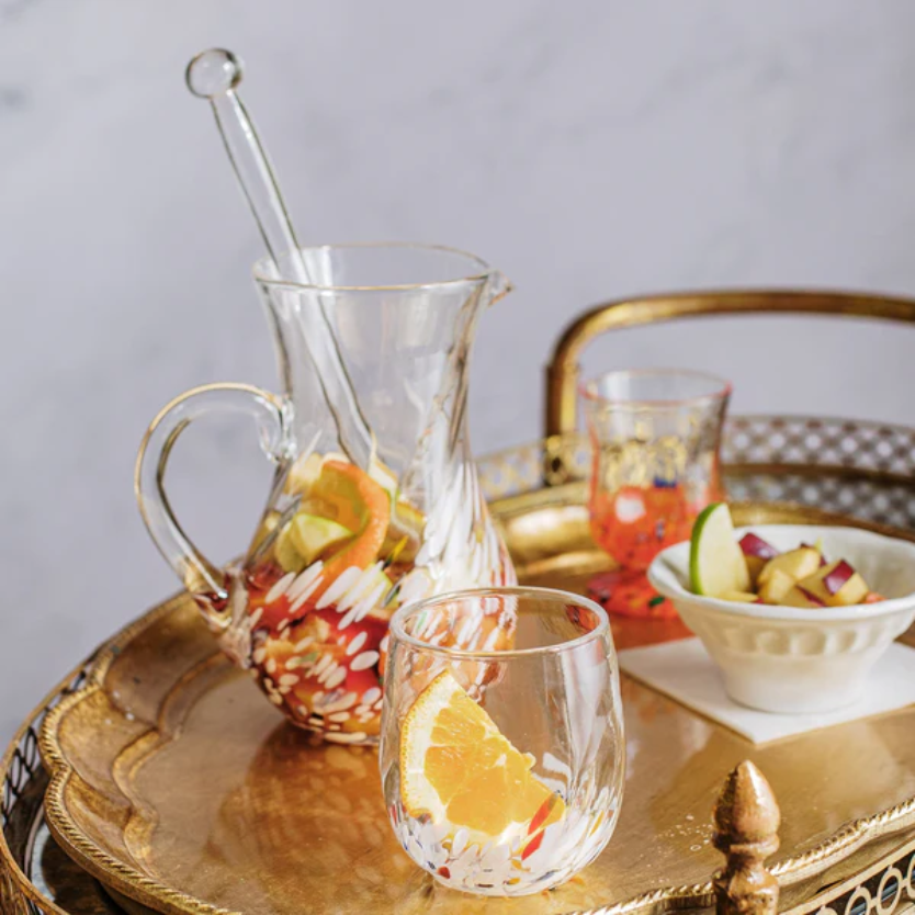 Vietri Chiara White Pitcher and Stirrer Set