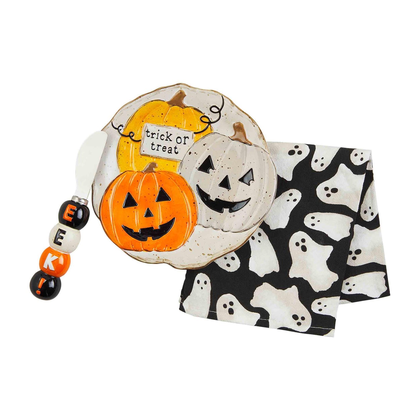 Mudpie Trick or Treat Halloween Plate Set SALE