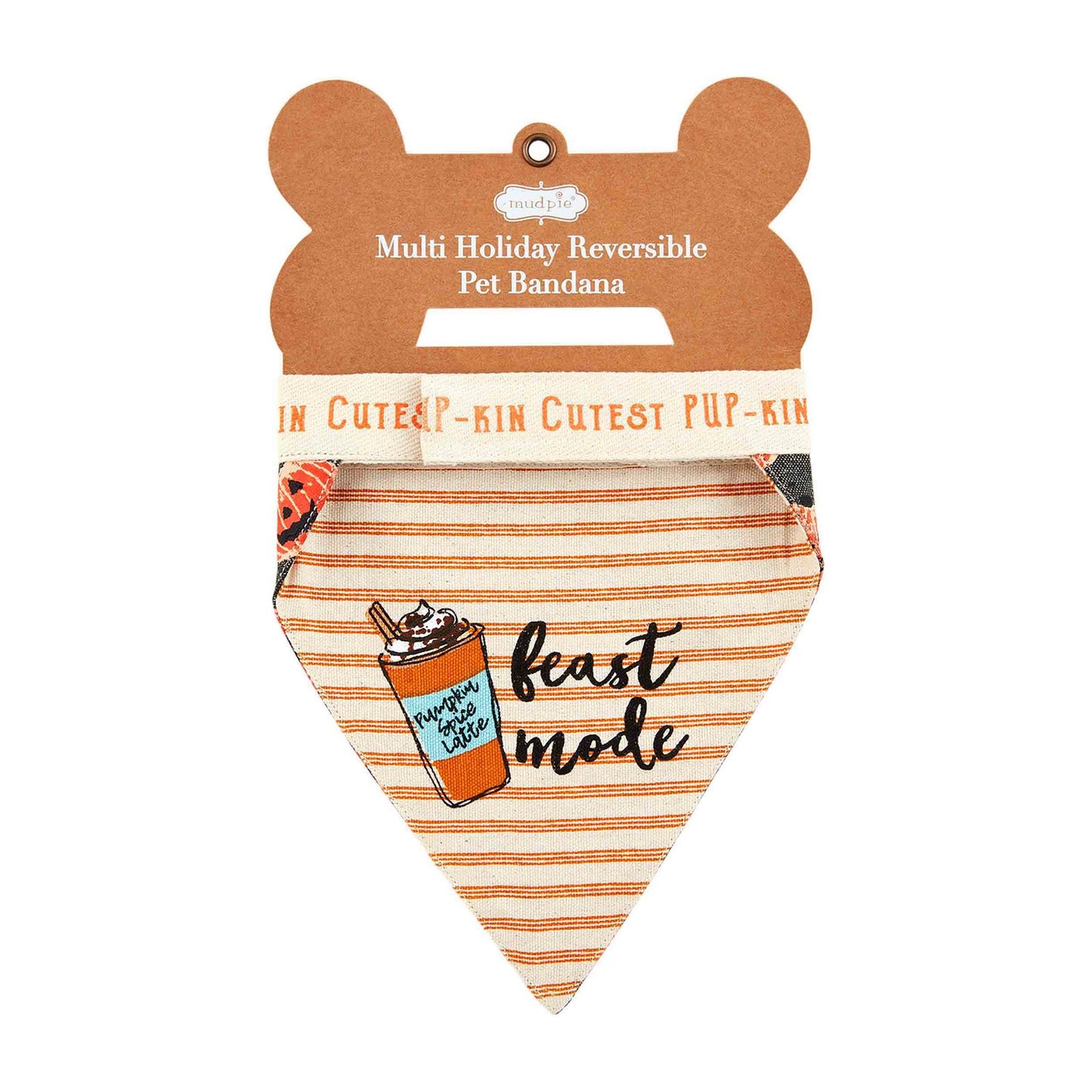 Mudpie Feast Mode Reversible Holiday Dog Bandana