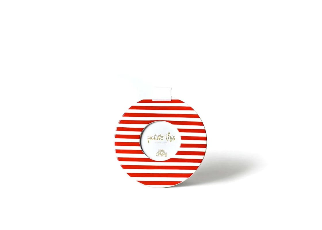 Happy Everything! Red Medium Stripe Mini Round Frame