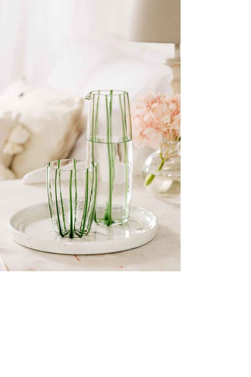 Vietri Nuovo Green Stripe Pitcher