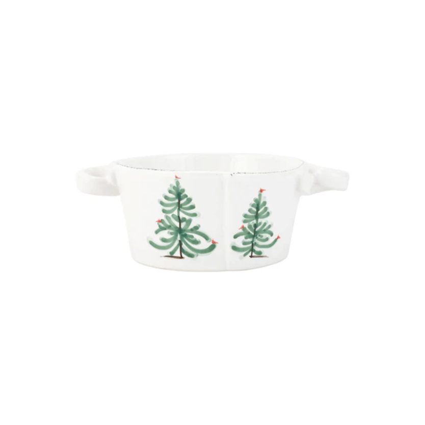 Vietri Lastra Holiday Sm Handled Bowl