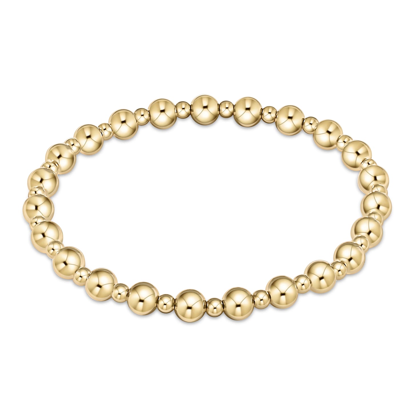 eNewton Classic Grateful 5mm Bead Bracelet Gold