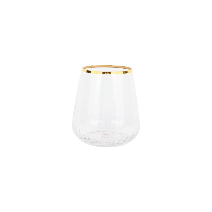 Vietri Francesca Gold Rim Double Old Fashioned