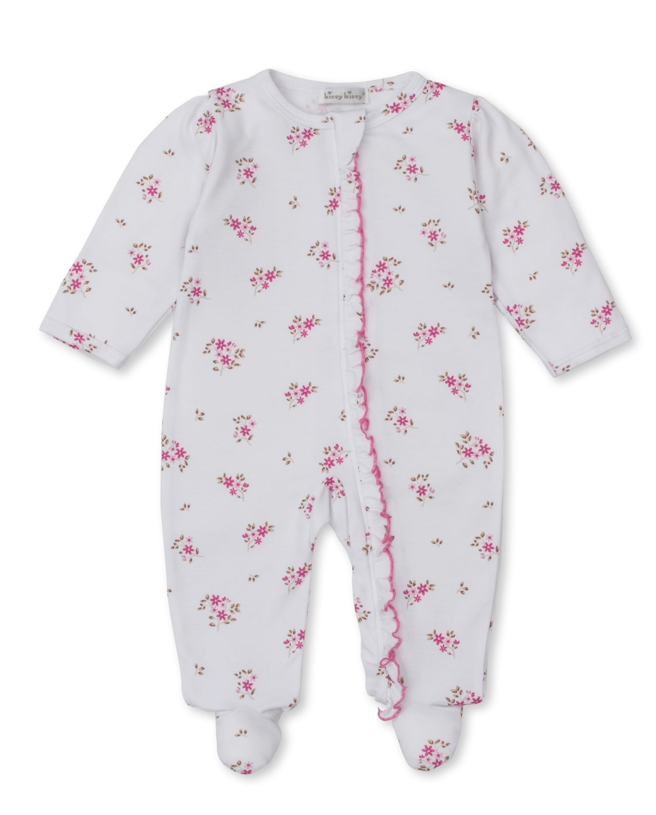 Kissy Kissy Tiny Blossoms Zippered Footie 3-6m