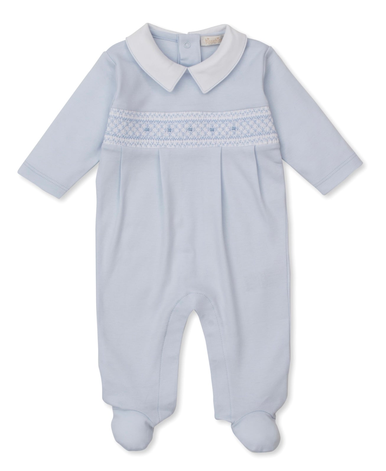 Kissy Kissy Footie w/Hand Smocking Blue 3-6m