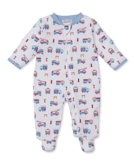 Kissy Kissy Fight the Fire Zippered Footie 0-3m