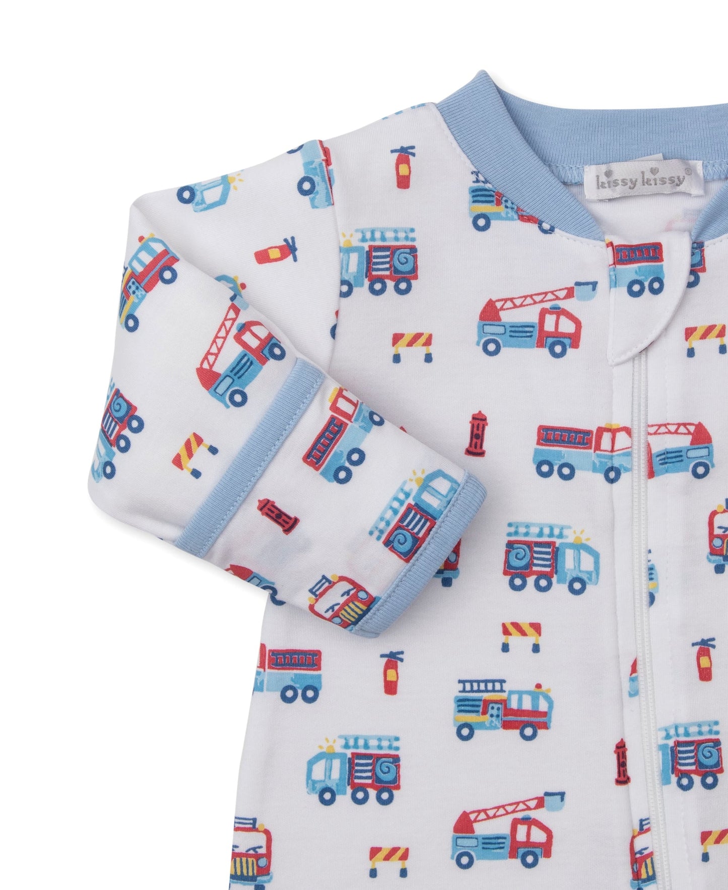 Kissy Kissy Fight the Fire Zippered Footie 0-3m