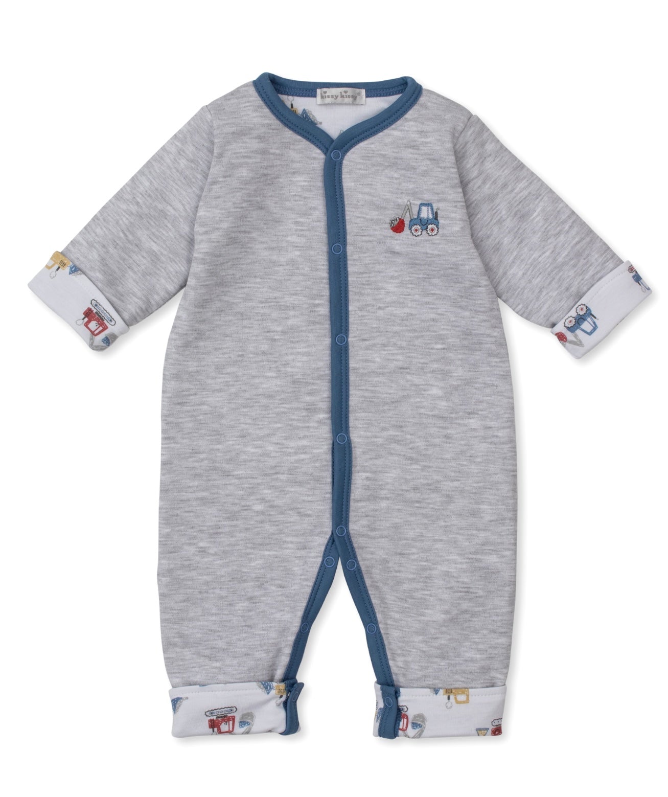 Kissy Kissy Construction Digger Reversible Playsuit 12-18 mos