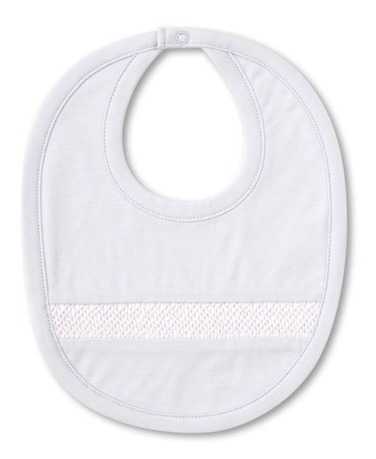Kissy Kissy Bib w/Hand Smocking Blue
