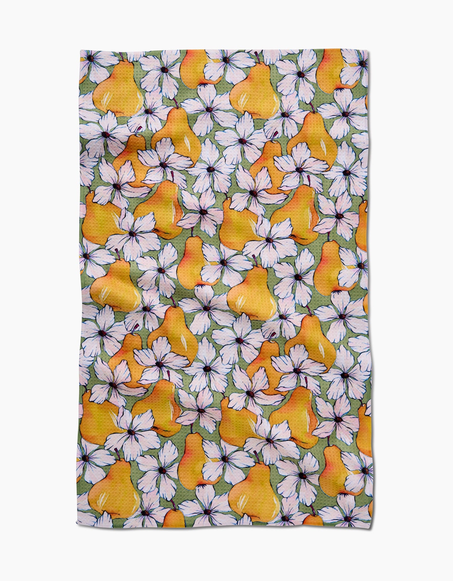 Geometry Pears Petals Tea Towel