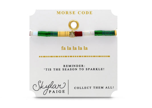 Skyler Paige Morse Code Fa la la la la Bracelet