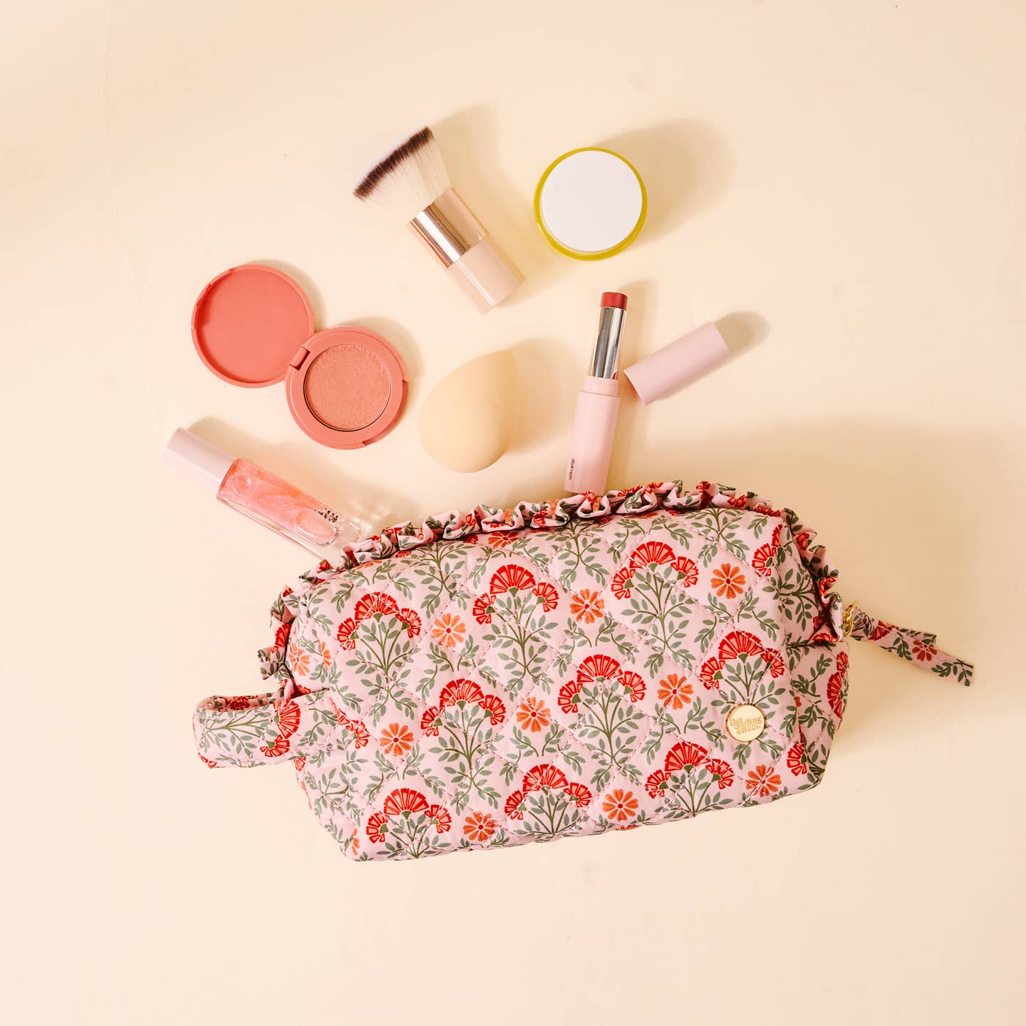 Quilted Cosmetic Bag Everbloom Dusty Rose