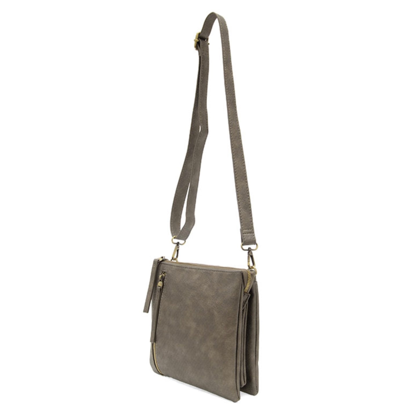 Joy Susan Dawn Multi Pocket Dark Metallic Chrome Crossbody