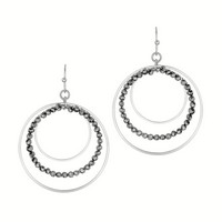 Meghan Browne Pear Silver Hematite Earrings