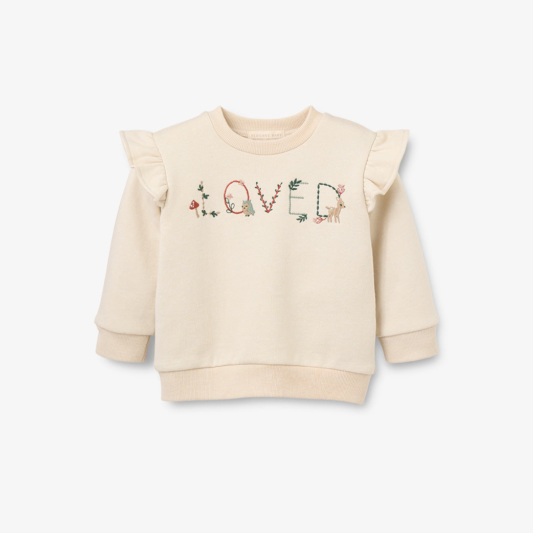 Elegant Baby Rainy Day Flutter Sleeve Pullover 6-9m