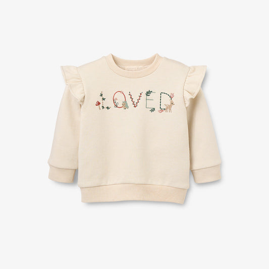 Elegant Baby Rainy Day Flutter Sleeve Pullover 6-9m