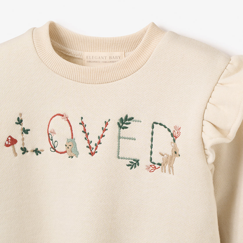 Elegant Baby Rainy Day Flutter Sleeve Pullover 6-9m