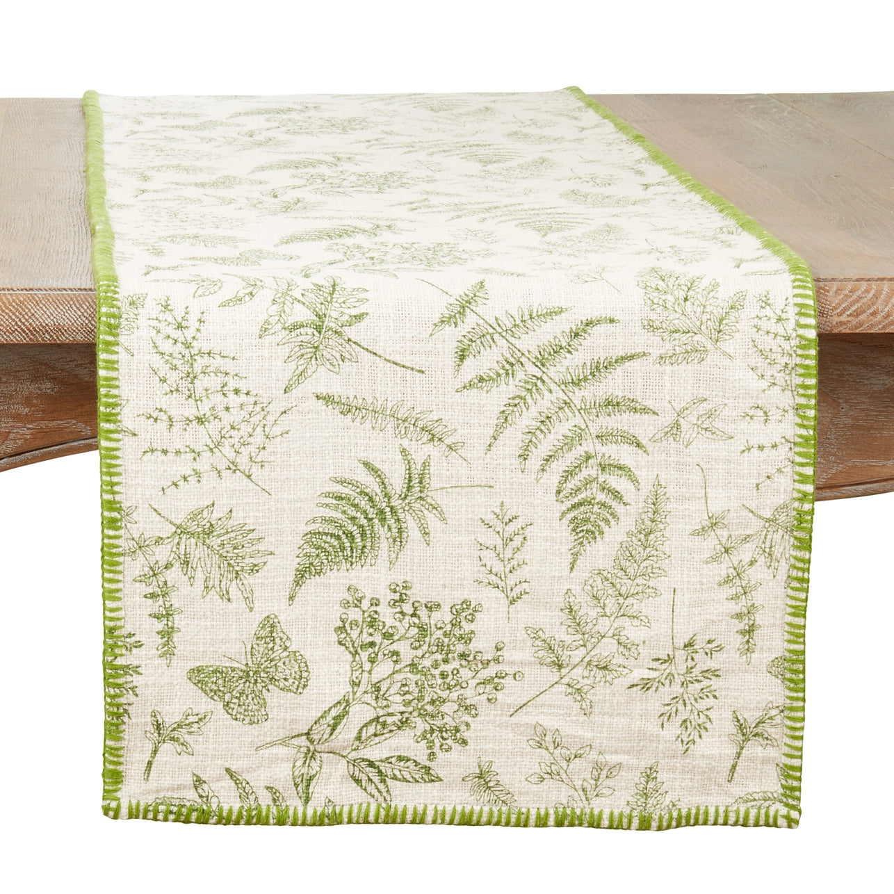 Saro Leaf Whipstitch Runner