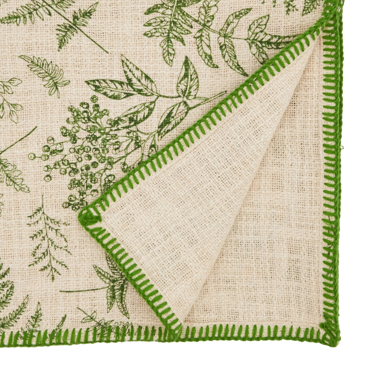 Saro Leaf Whipstitch Runner